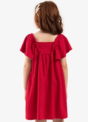 Rovitex - Vestido Infantil com Elástico na Alça Vermelho - ROVITEX