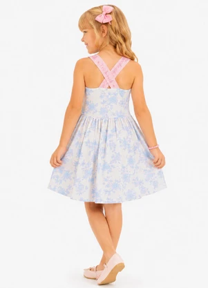 Trick Nick - Vestido Infantil Cotton Leve Estampado Azul - TRICK NICK