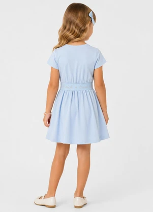 Trick Nick - Vestido Infantil em Malha Cotton Leve Azul - TRICK NICK