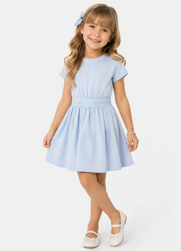 Trick Nick - Vestido Infantil em Malha Cotton Leve Azul