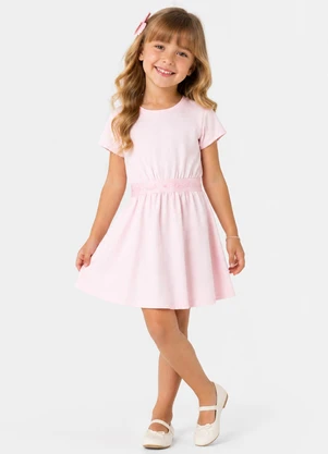 Trick Nick - Vestido Infantil em Malha Cotton Leve Rosa - TRICK NICK