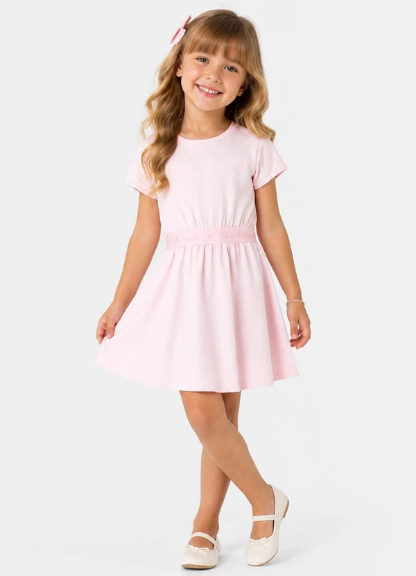 Trick Nick - Vestido Infantil em Malha Cotton Leve Rosa