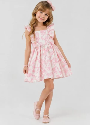 Rovitex - Vestido Infantil Estampado Rosa - ROVITEX