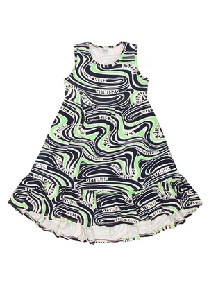 Infinita Cor - Vestido Infantil Estampado Verde - INFINITA COR