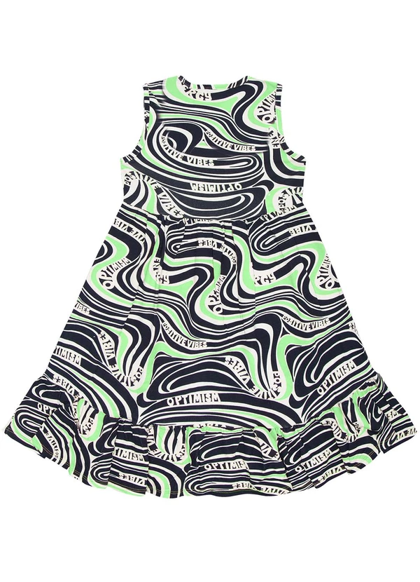 Infinita Cor - Vestido Infantil Estampado Verde 2