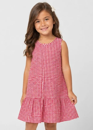 Select - Vestido Infantil Feminino em Algodão Vermelho - SELECT
