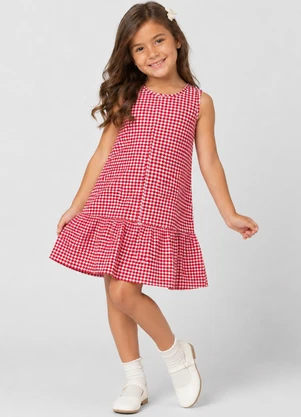 Select - Vestido Infantil Feminino em Algodão Vermelho - SELECT