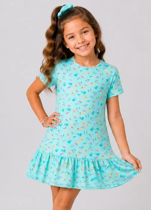 Select - Vestido Infantil Feminino Estampado Azul - SELECT