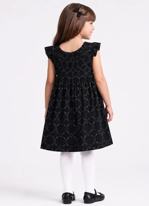 Trick Nick - Vestido Infantil Feminino Estampado Preto - TRICK NICK