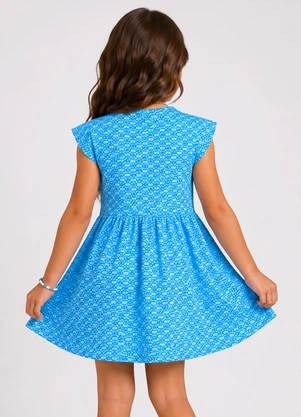 Select - Vestido Infantil Feminino Jacquard Vegas Azul - SELECT