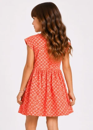 Select - Vestido Infantil Feminino Jacquard Vegas Laranja - SELECT
