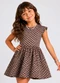 Select - Vestido Infantil Feminino Jacquard Vegas Verde - variação: Marrom