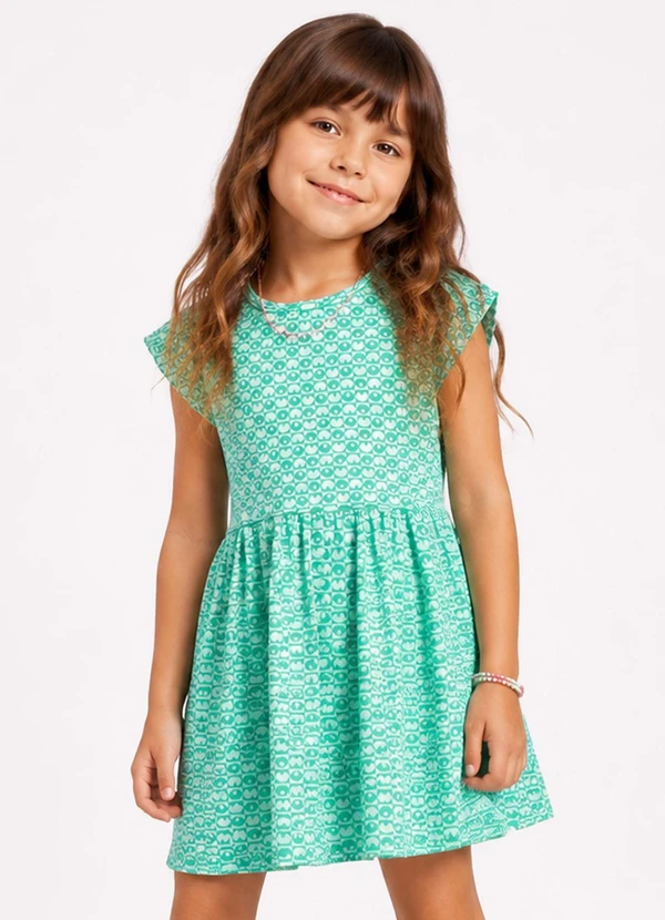 Select - Vestido Infantil Feminino Jacquard Vegas Verde