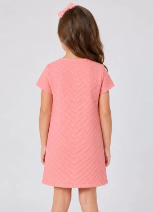 Select - Vestido Infantil Feminino Malha Matelasse Rosa - SELECT