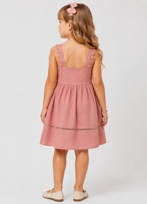 Trick Nick - Vestido Infantil Malha Anarruga Rosa - TRICK NICK