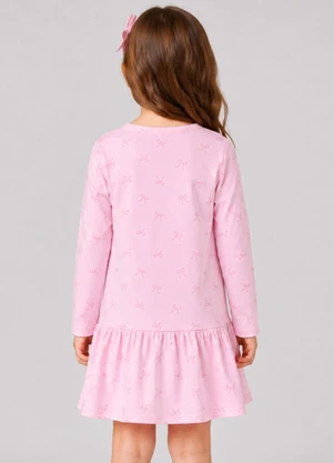 Select - Vestido Infantil Manga Longa Estampado Rosa - SELECT