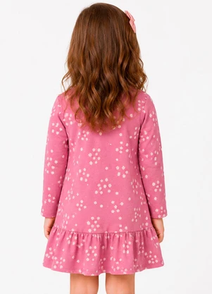 Select - Vestido Infantil Manga Longa Estampado Rosa - SELECT