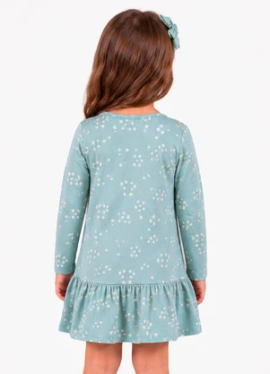 Select - Vestido Infantil Manga Longa Estampado Verde - SELECT