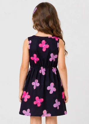 Select - Vestido Infantil Meia Malha Estampado Azul - SELECT