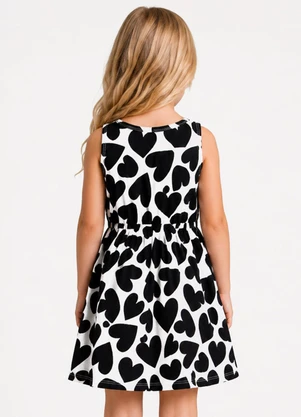 Select - Vestido Infantil Meia Malha Estampado Preto - SELECT