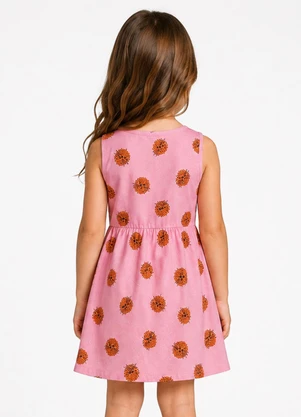 Select - Vestido Infantil Meia Malha Estampado Rosa - SELECT