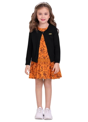 Milon - Vestido Infantil Menina Laranja - MILON