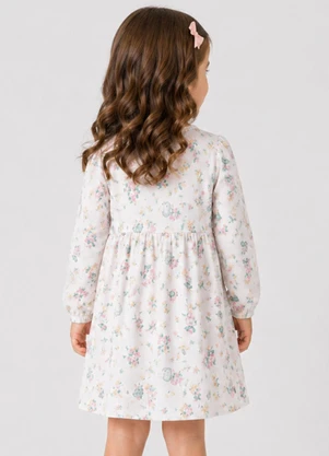 Select - Vestido Infantil Moletinho Flufy Estampado Bege - SELECT