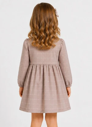 Select - Vestido Infantil Moletinho Flufy Estampado Marrom - SELECT