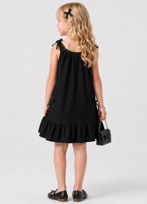 Trick Nick - Vestido Intantil com Laços de Veludo Preto - TRICK NICK