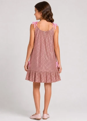 Trick Nick - Vestido Intantil com Laços de Veludo Rosa - TRICK NICK