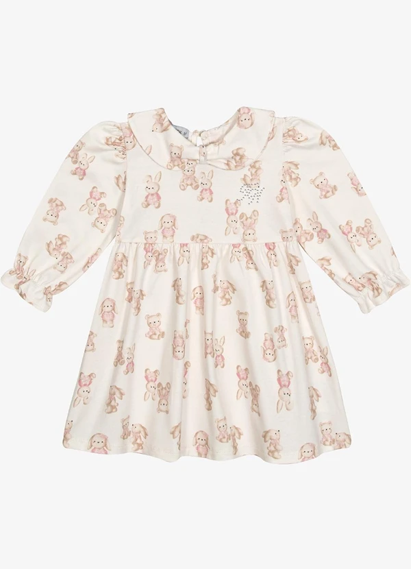 Trick Nick - Vestido Manga Longa Bege 1