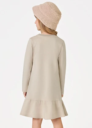 Trick Nick - Vestido Manga Longa Bege - TRICK NICK