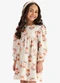 Rovi Kids - Vestido Manga Longa em Malha Soft Touch Rosa - variação: Bege