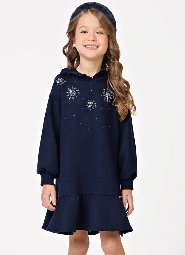 Trick Nick - Vestido Manga Longo Feminino Azul