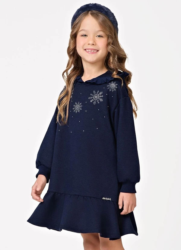 Trick Nick - Vestido Manga Longo Feminino Azul 4