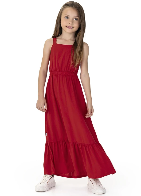 Malwee Kids - Vestido Vermelho Longo com Amarração 1