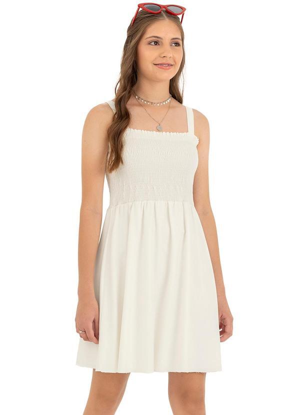 Malwee Kids - Vestido Amplo em Crepe Teen Off White