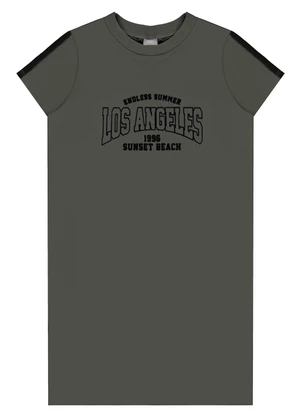 Malwee Kids - Vestido Amplo Los Angeles Teen Cinza Chumbo - MALWEE KIDS