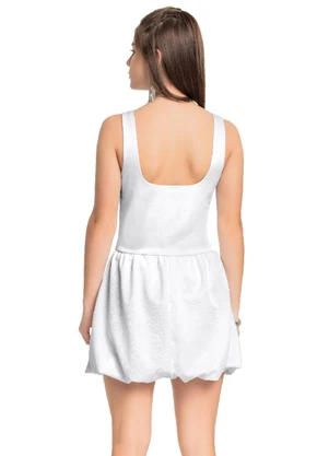 Gloss - Vestido Balonê Tecido Brilho Branco - GLOSS