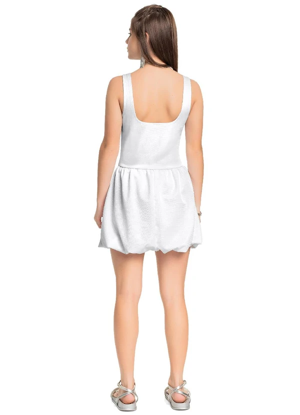 Gloss - Vestido Balonê Tecido Brilho Branco 4