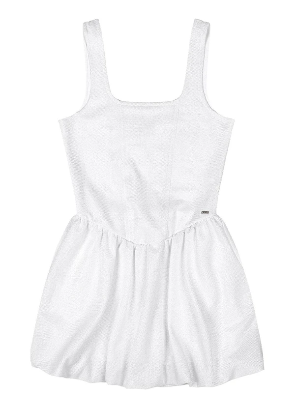 Gloss - Vestido Balonê Tecido Brilho Branco 5
