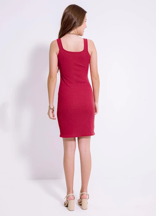 Cativa Teen - Vestido Curto em Canelado Vermelho 2