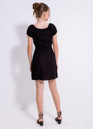 Cativa You - Vestido Curto em Viscose Preto - CATIVA YOU