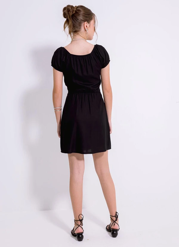 Cativa Teen - Vestido Curto em Viscose Preto 2