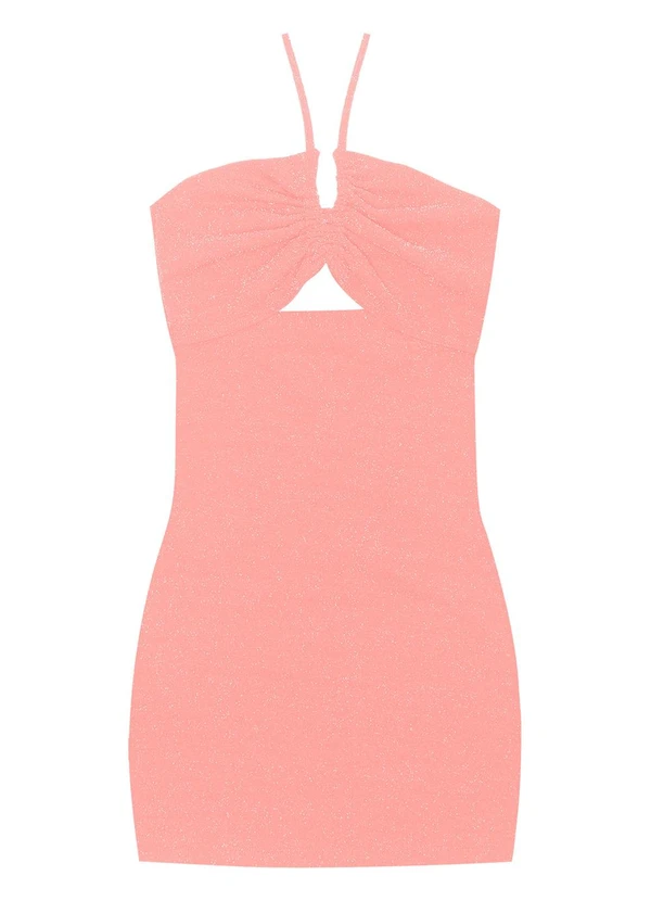 Minty - Vestido de Alça Juvenil em Lurex Rosa