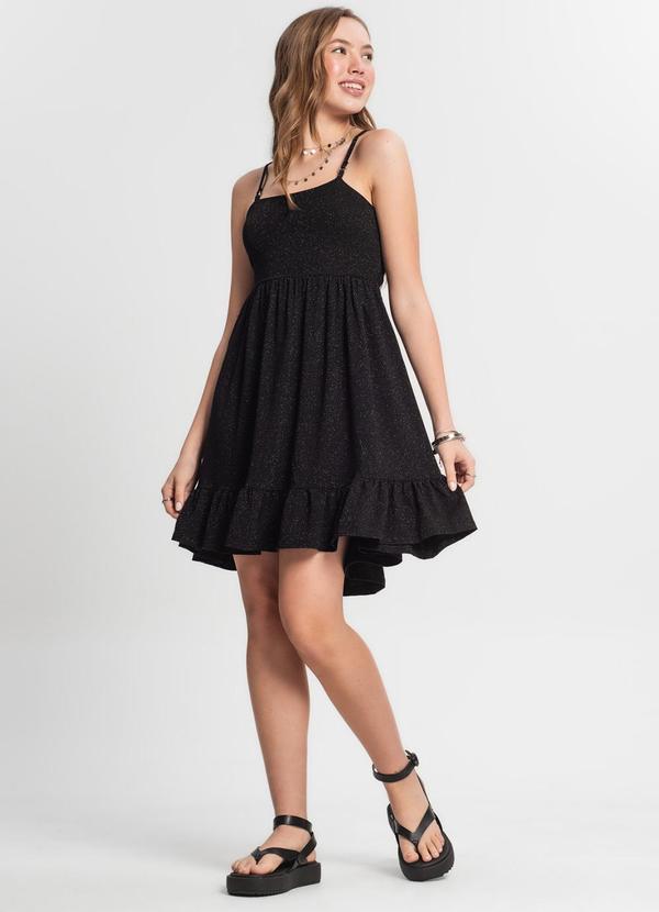 Minty - Vestido de Alça Juvenil Preto