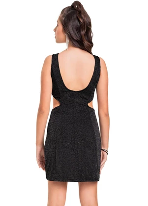 Gloss - Vestido em Malha Lurex Juvenil Preto - GLOSS