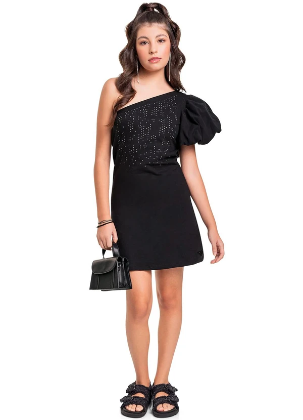 Gloss - Vestido em Molecotton Juvenil Preto 2