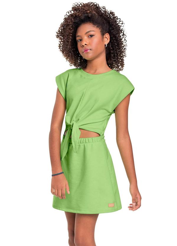 Gloss Vestido em Moletom Juvenil Verde