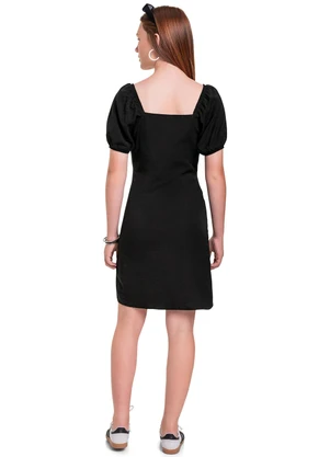 Gloss - Vestido em Tecido Juvenil Preto - GLOSS